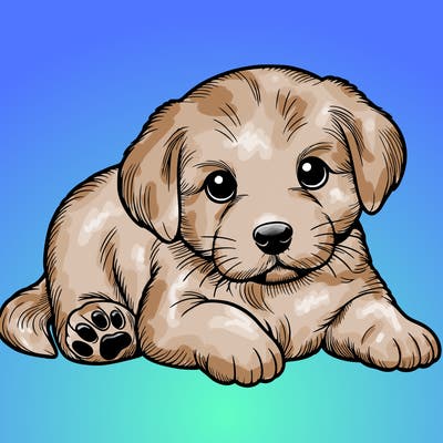 a cute realistic puppy