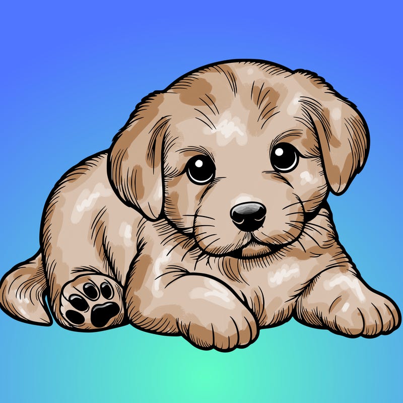 a cute realistic puppy