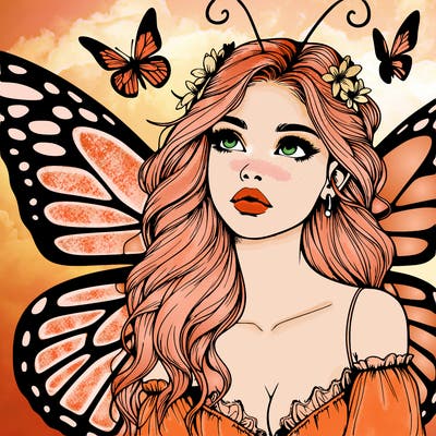 butterfly fairy realistic girl
