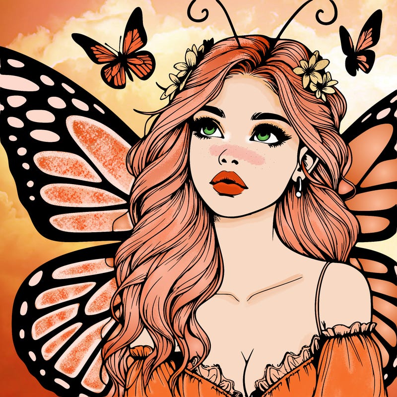 butterfly fairy realistic girl