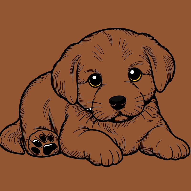 a cute realistic puppy