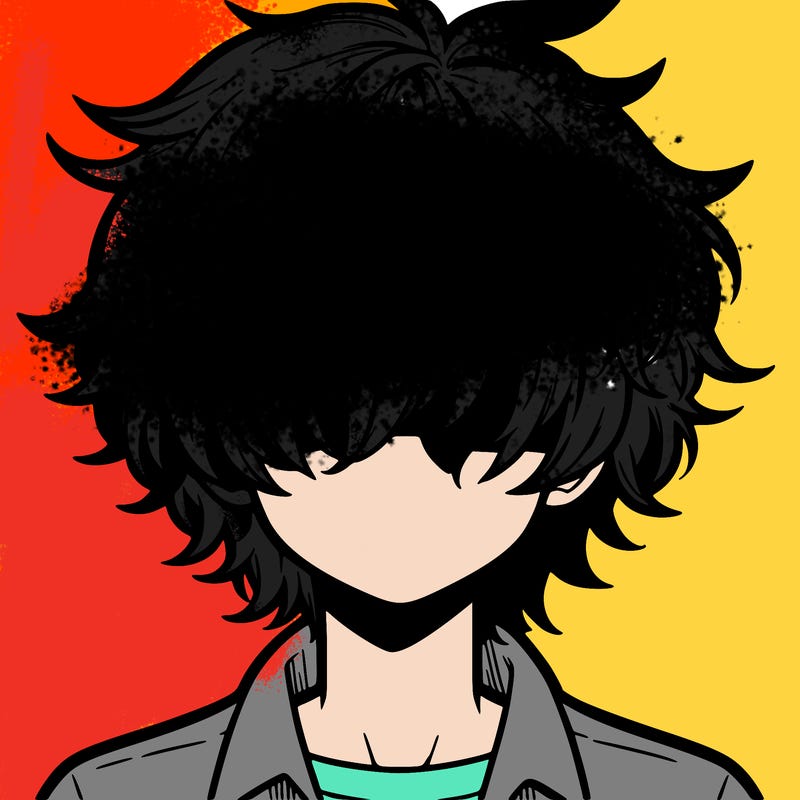 manga boy fluffy hair covering his eyes