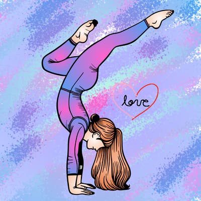 realistic, handstand, gymnastics girl