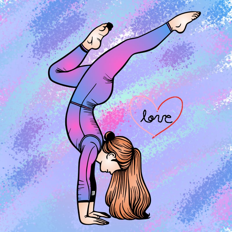 realistic, handstand, gymnastics girl