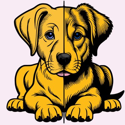 realistic dog split picture