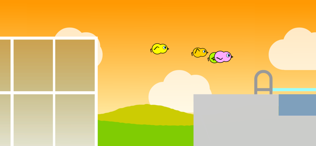 Duck Life 1 - Colorful ducks flying in the sky over a training landscape in Duck Life 1