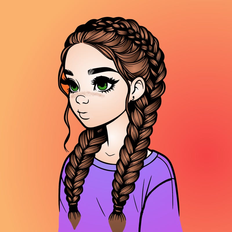 realistic girl with braids