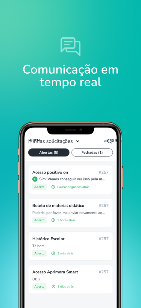 A smartphone showing the Layers SuperApp interface with a list of real-time school communication messages and requests.