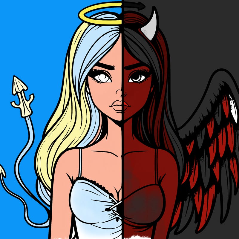 devil vs angel realistic girl