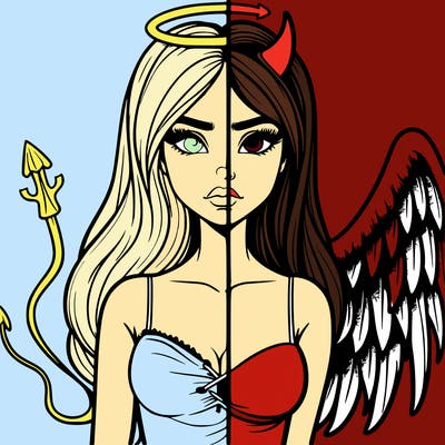devil vs angel realistic girl