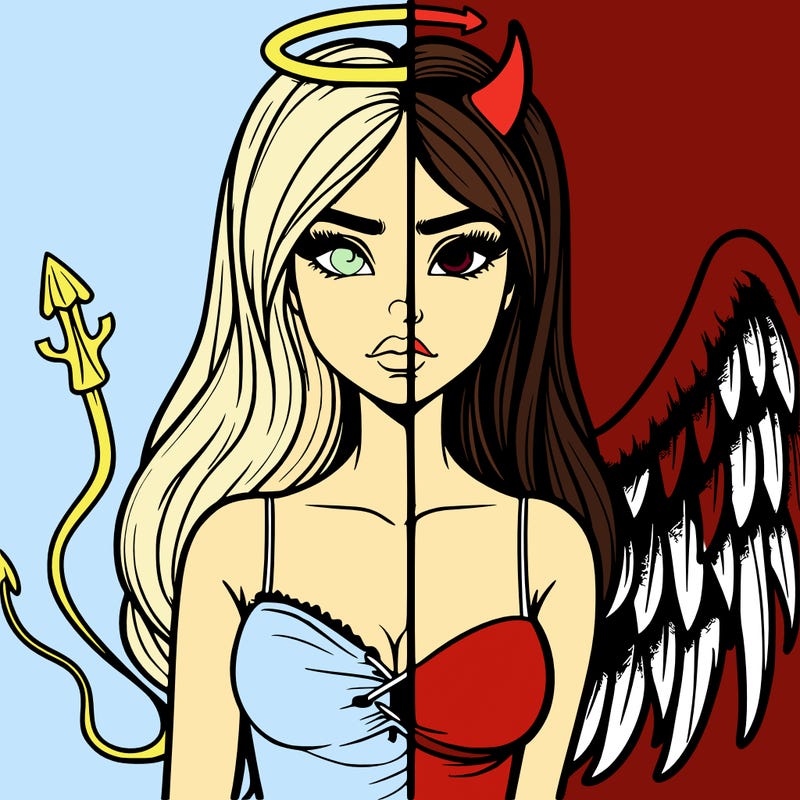 devil vs angel realistic girl
