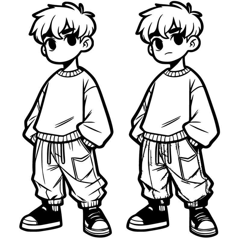 a young teenaged boy in baggy shirt and baggy pants