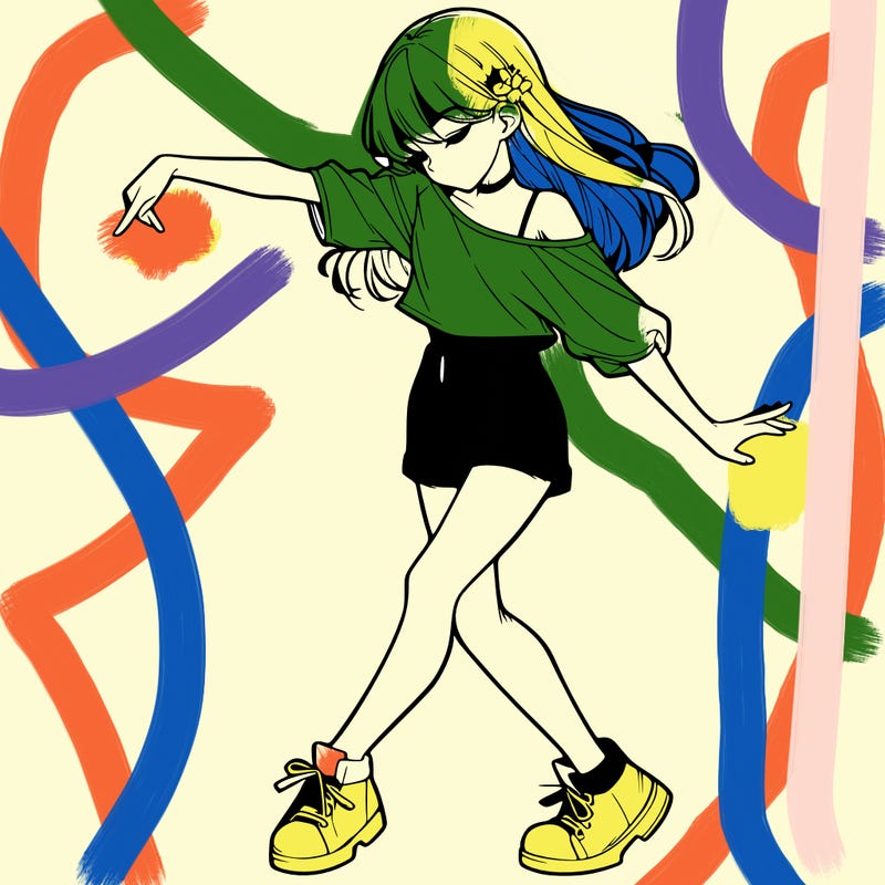 realistic girl danceing