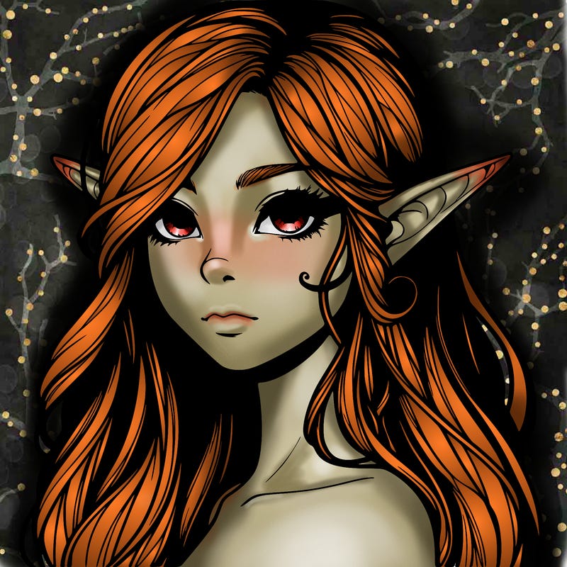 elf girl realistic dark fantasy