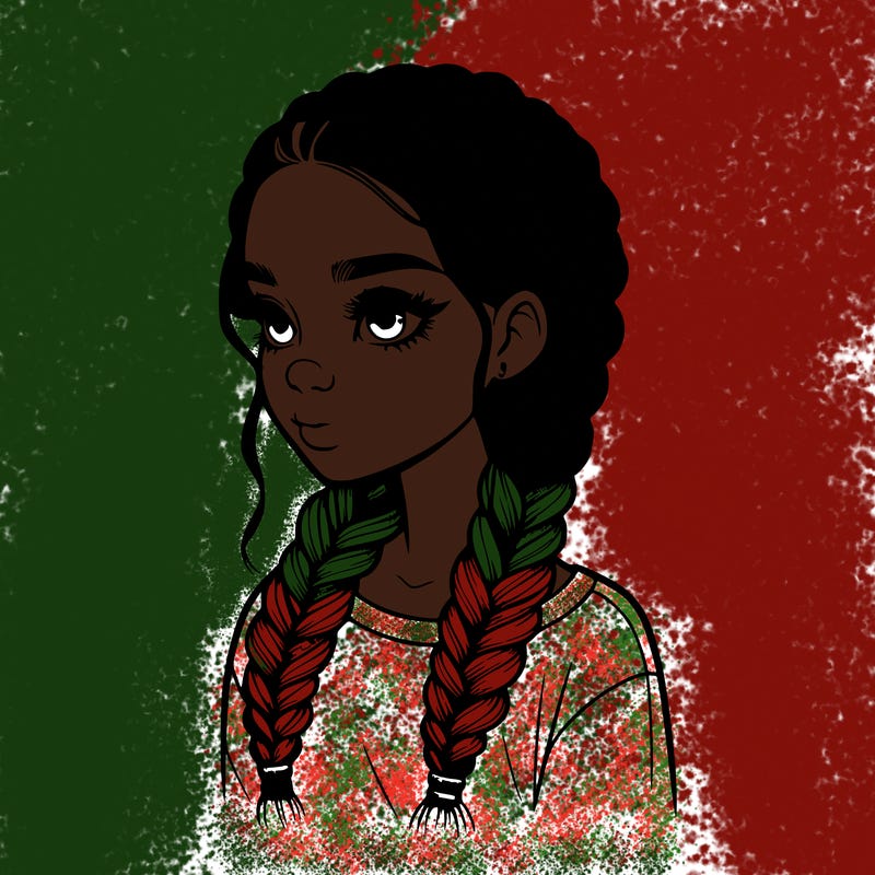 realistic girl with braids