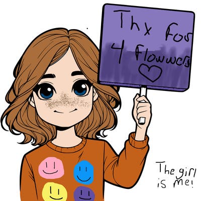 realistic girl holding up a sign