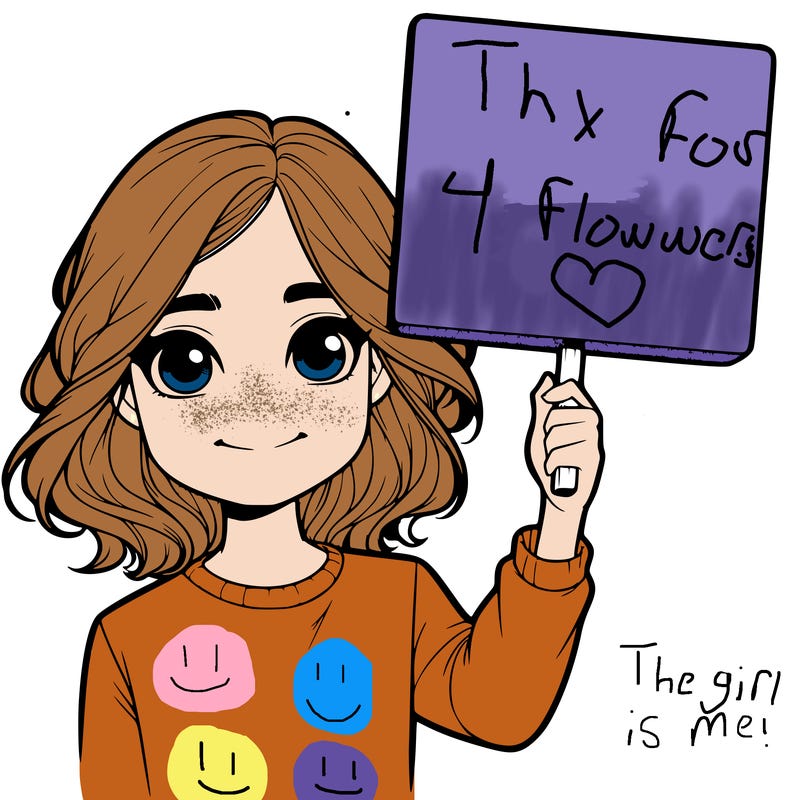 realistic girl holding up a sign