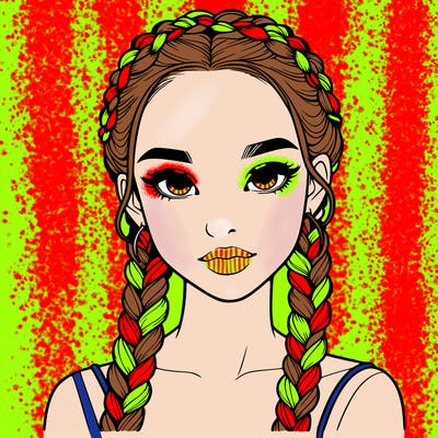 realistic girl with braids