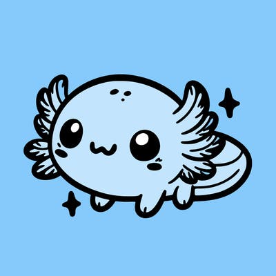 cute easy baby axolotl