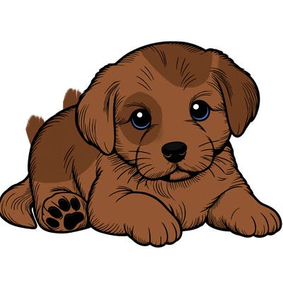 a cute realistic puppy