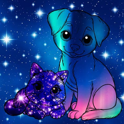 realistic cat and dog