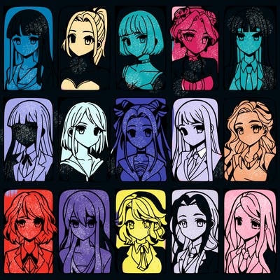 girls that look diffrent anime