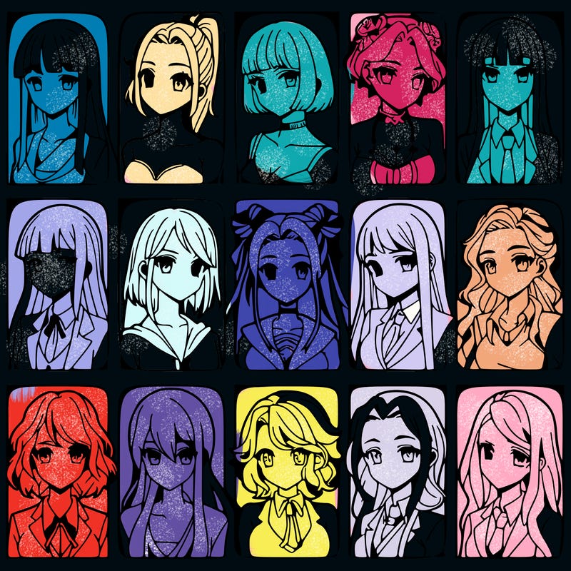 girls that look diffrent anime