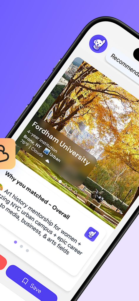 A college match profile for Fordham University in the Loper app