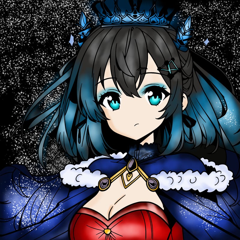 a anime girl who has a role to be a queen