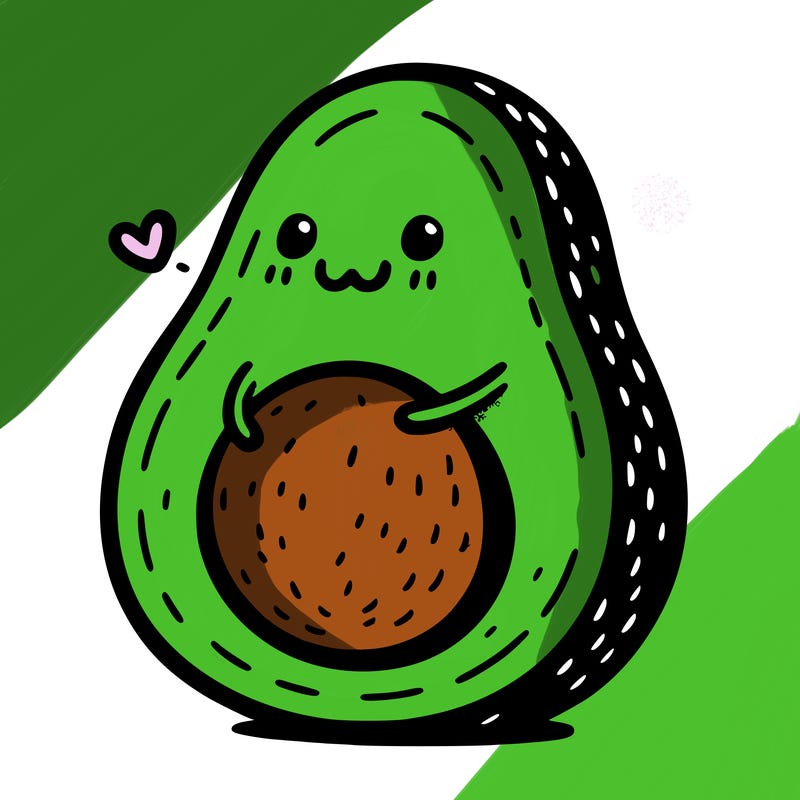 an avocado hugging an avocado