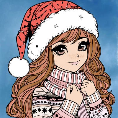 realistic christmas girl