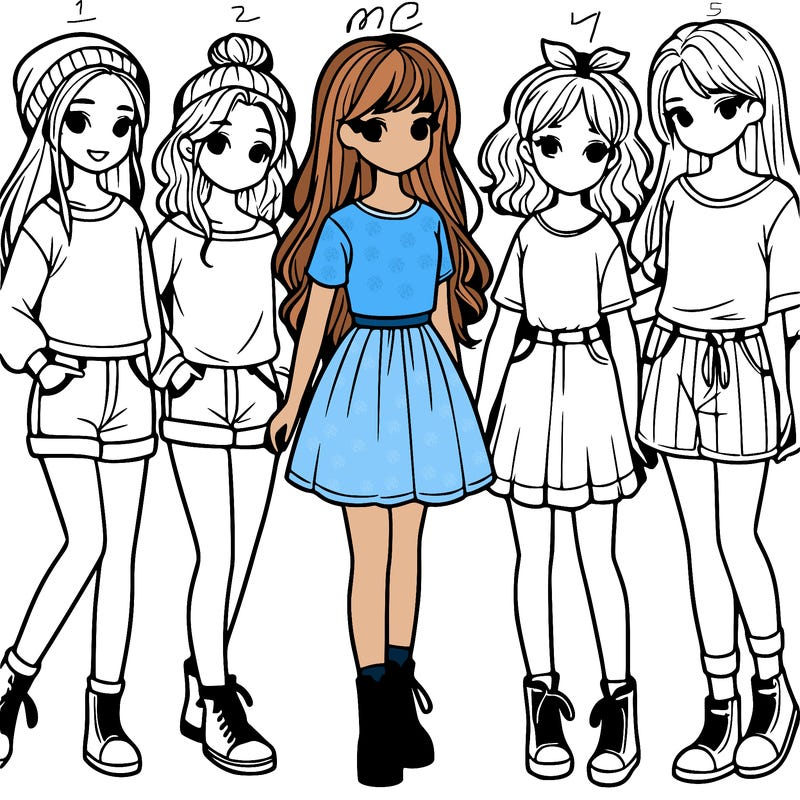 a group of five girls