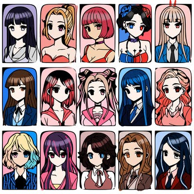 girls that look diffrent anime