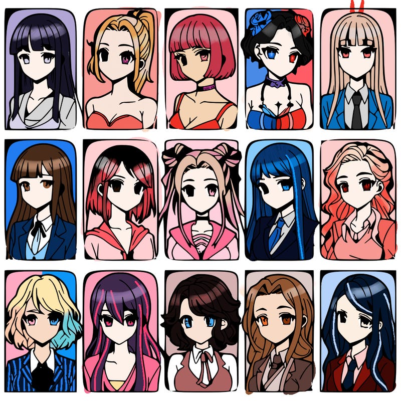 girls that look diffrent anime