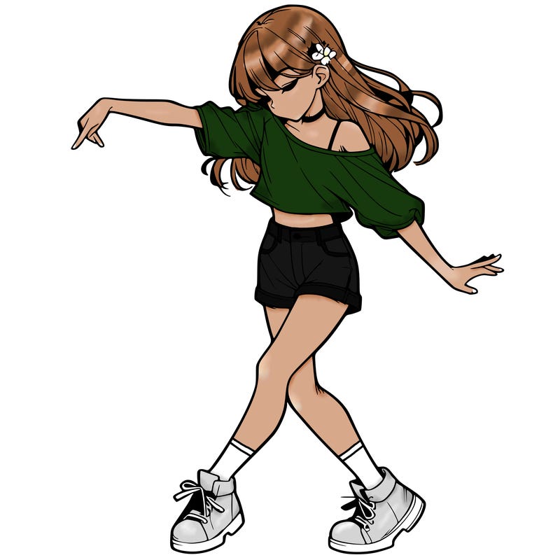 realistic girl danceing