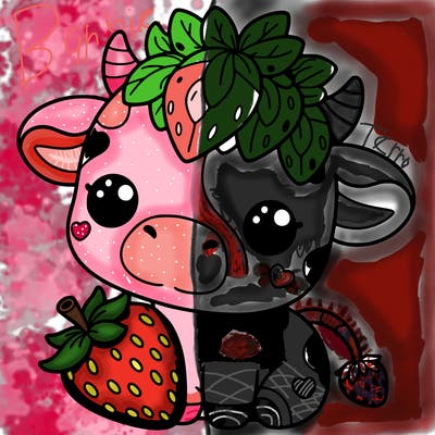 cute strawberry cow