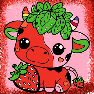 cute strawberry cow