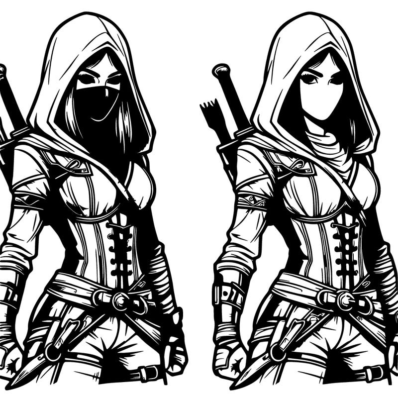 realistic assassin girl