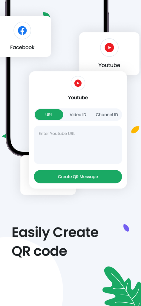 Dual App - WA Web Cloner - Oberfläche der Dual App, die zeigt, wie man einfach QR-Codes für YouTube- und Facebook-Links erstellt