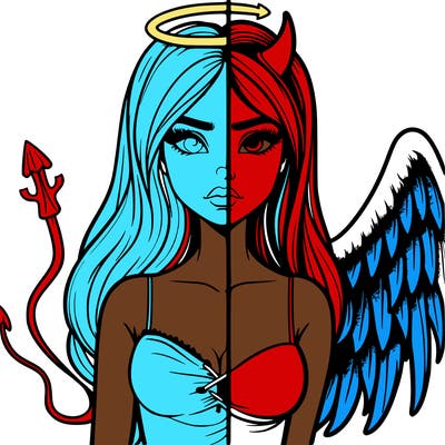 devil vs angel realistic girl