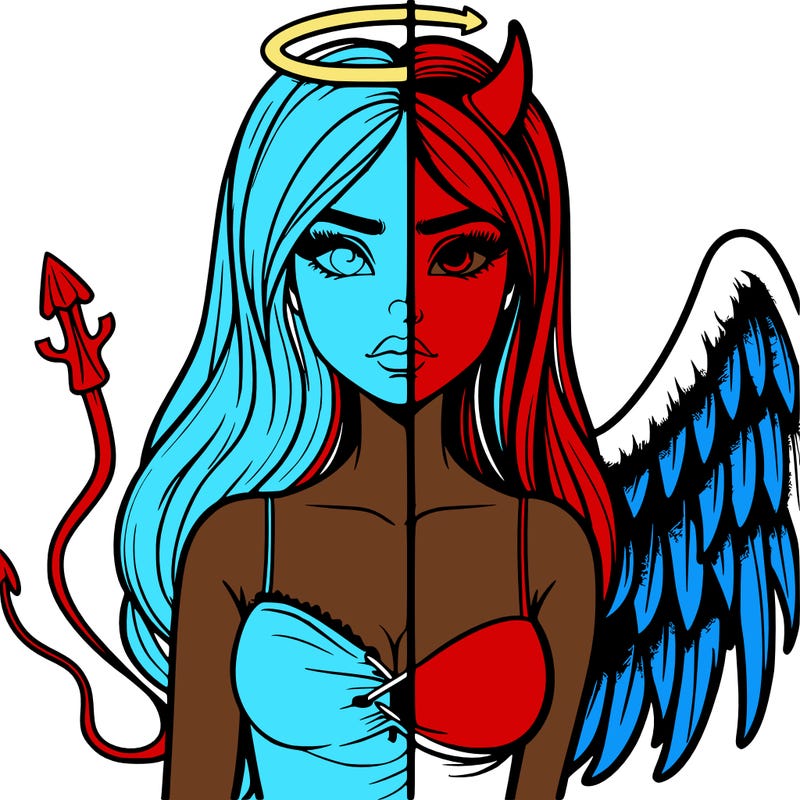 devil vs angel realistic girl