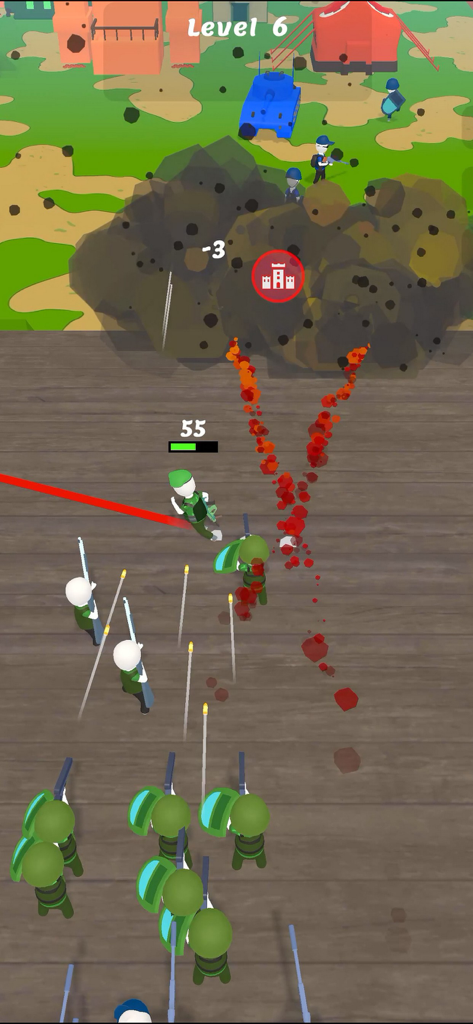 Island Warfare 3D: Guns' Land - Island Warfare 3D battle scene with soldiers and tank explosion