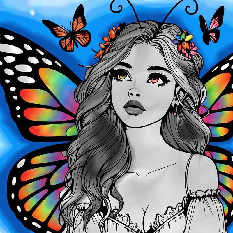 butterfly fairy realistic girl