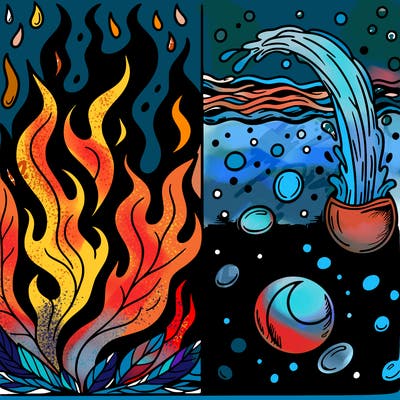 fire and water realistic