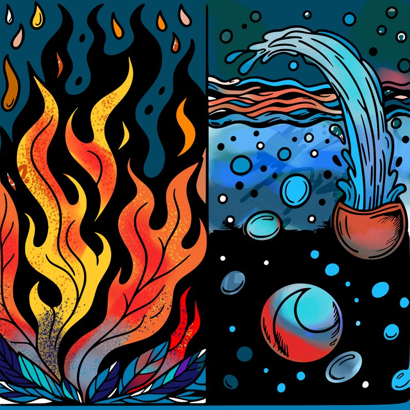 fire and water realistic