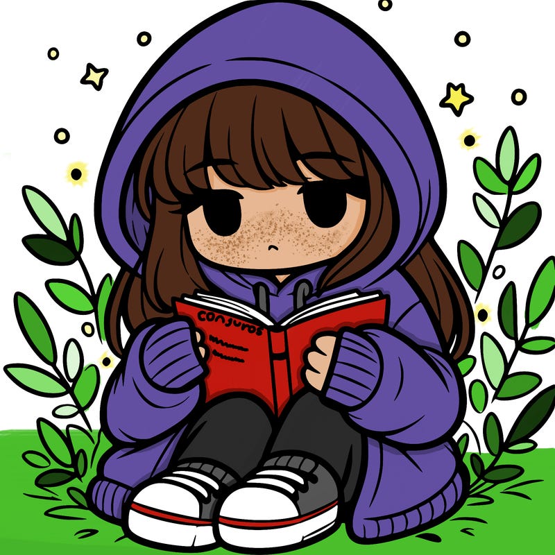 girl in oversized hoodie reading a book