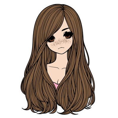 realistic long hairs girl