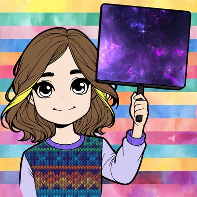 realistic girl holding up a sign