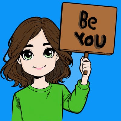 realistic girl holding up a sign