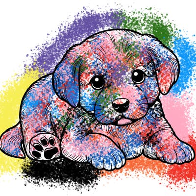 a cute realistic puppy